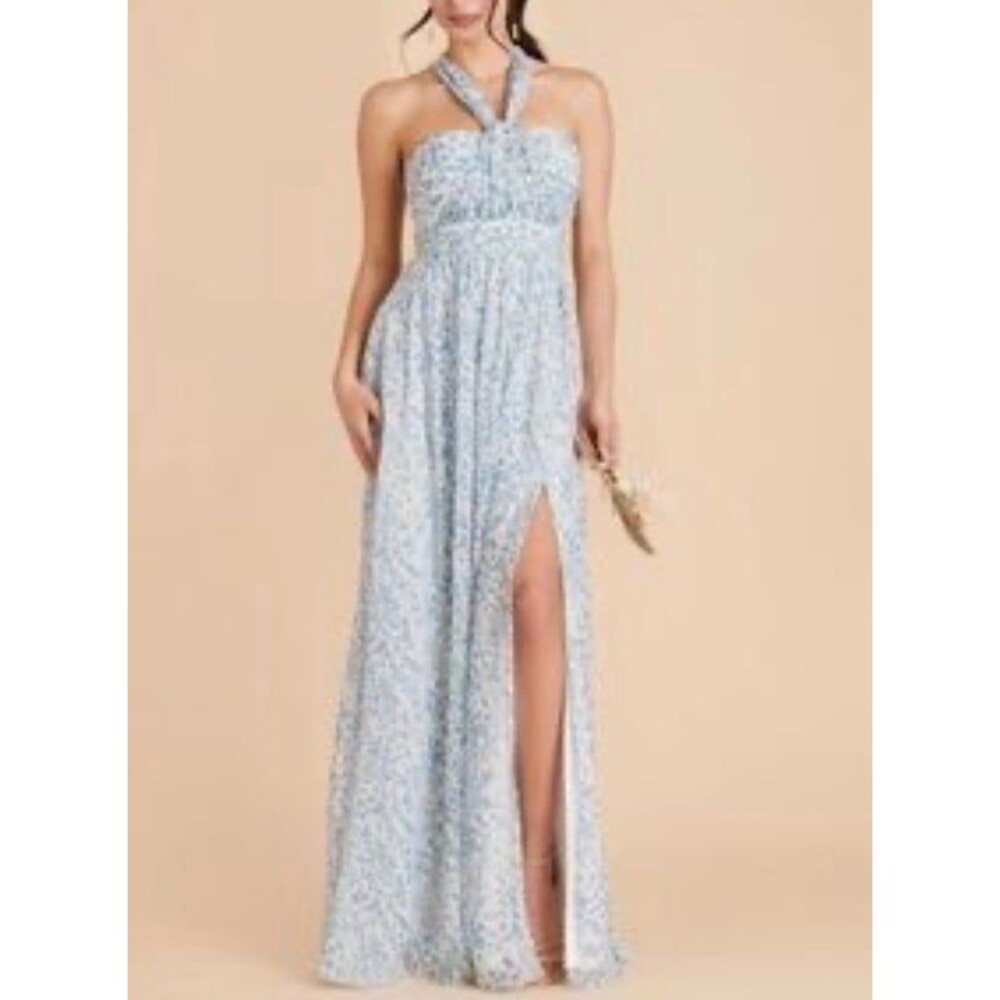 Birdy Grey Convertible Multiway Bridesmaid Maxi Dress Blue Dreamy Ditsy Size XL